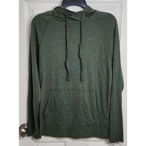 Zella Hooded Long Sleeve Shirt Women's Small Olive Green Stretch Lightweight EUC